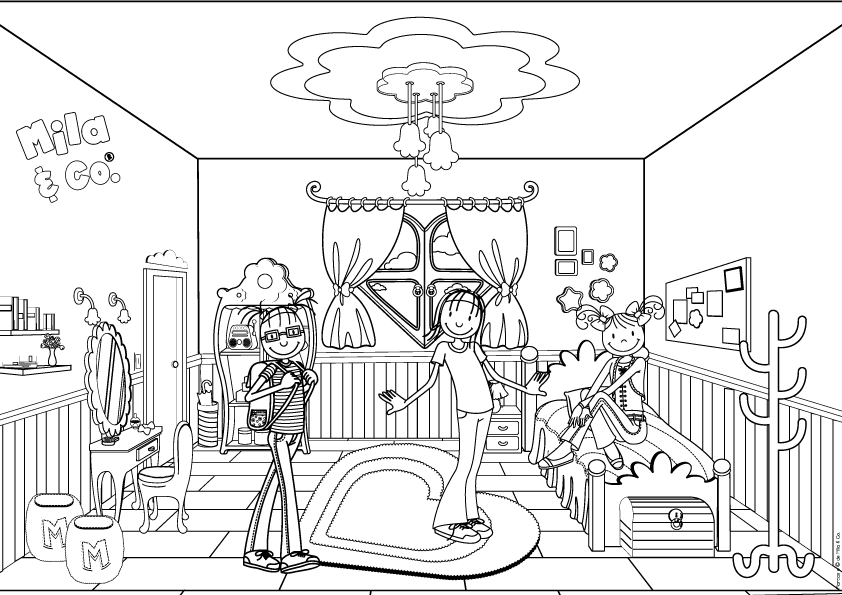 Desenhos da Mila e Co Para Imprimir e Colorir